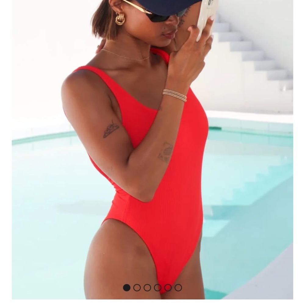Baywatch one piece red bathing suit